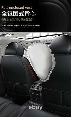 Black/Red PU Leather 5-Seats Car Seat Cover Cushion For Interior Accessories