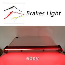 Black Universal Hatch Aluminum Rear Trunk Wing Racing Spoiler With LED Light T3