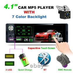 Bluetooth 4.1 Capacitive Car Radio MP5 Player AM/FM / SWC + 8LED Rear Camera