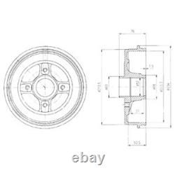 Brake Drum Pair Set Rear Bf427 Delphi 2pcs New Oe Replacement