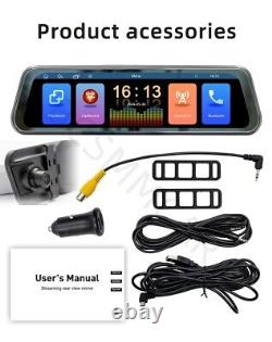 Car 9.36in Touch Screen Video Recorder Rear View Camera Mirror DVR Dash Cam BT