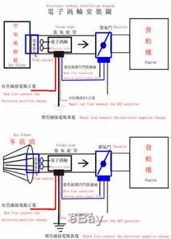 Car Electric Turbocharger Supercharger Kit Thrust Fuel Saver Air Filter Intake &