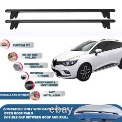 Car Roof Rack Cross Bars for Renault Clio Sport Tourer Estate 2013-2021 2Pcs Blk