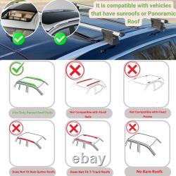 Car Roof Rack Cross Bars for Renault Clio Sport Tourer Estate 2013-2021 2Pcs Blk