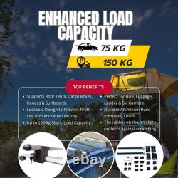 Car Roof Rack Cross Bars for Renault Clio Sport Tourer Estate 2013-2021 2Pcs Blk