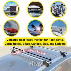 Car Roof Rack Cross Bars for Renault Clio Sport Tourer Estate 2013-2021 2Pcs Blk