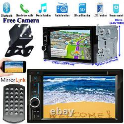 Car Stereo Double 2Din In-dash DVD CD LED Camera Player Radio Mirrorlink For GPS