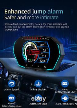 Car Truck HUD OBD2+GPS Head Up Display Digital Odometer LCD Meter Security Alarm