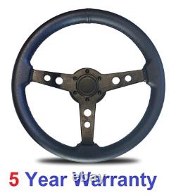 Classic Style Sport Race Racing Steering Wheel 3 Spoke 13.7 Inch Pu Leather