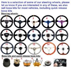 Classic Style Sport Race Racing Steering Wheel 3 Spoke 13.7 Inch Pu Leather
