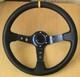Deep Dish Sports Steering Wheel 350mm Drifting Rally Racing Black PVC Leather