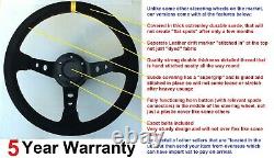 Deep Dish Suede Race Drift Steering Wheel & Boss Kit For Renault Clio Mk1 Mk2