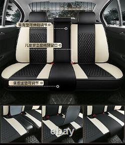 Deluxe Edition Full Set Seat Covers PU Leather Seat Cushion Fit For 5-Seats Car