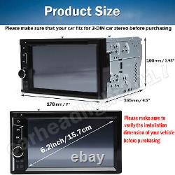 Double 2 DIN Head Unit Car Stereo CD Player Touch Screen Mirror Link for GPS New