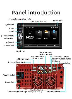 Double DIN Car Radio Stereo In-car DVD CD Player Bluetooth Head Unit WithCamera