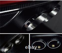 Dual Pipe H Style Carbon Fiber steel Car SUV Exhaust Pipe Tail Muffler Tip -New