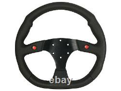F1 BLACK Sports Steering Wheel + NEO CHROME BN Quick Release boss