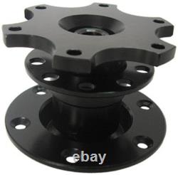 F1 CHROME Sports Steering Wheel + Quick Release boss 42BK BLACK