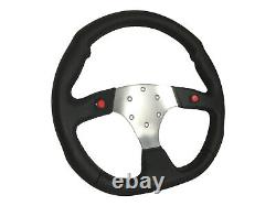 F1 CHROME Sports Steering Wheel + Quick Release boss B30 fits RENAULT