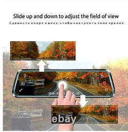 FHD 1080P 10in Dual Lens Dash Cam Car DVR Video Camera Recorder Rearview Mirror