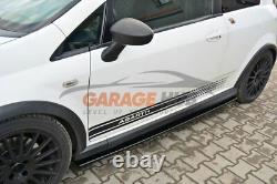 FIAT GRANDE PUNTO EVO ABARTH 500 500X GLOSS BLACK FLAT SKIRTS / 3pcs BLACK