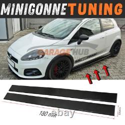 FIAT GRANDE PUNTO EVO ABARTH 500 500X GLOSS BLACK FLAT SKIRTS / 3pcs BLACK