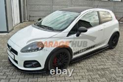 FIAT GRANDE PUNTO EVO ABARTH 500 500X GLOSS BLACK FLAT SKIRTS / 3pcs BLACK