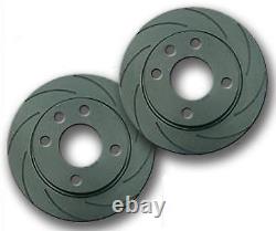 FOR CLIO 172 182 SPORT 01-05 FRONT 8 GROOVED BLACK EDITION BRAKE DISCS 280mm