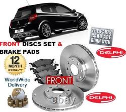FOR RENAULT CLIO 2.0i SPORT 2006-ON FRONT BRAKE DISCS SET AND DISC PADS KIT