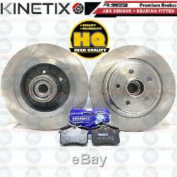 FOR RENAULT CLIO SPORT 197 200 REAR BRAKE DISCS PADS ABS BEARING FITTED 300mm