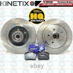 FOR RENAULT CLIO SPORT 197 REAR BRAKE DISCS PADS ABS BEARING RING FITTED 300mm