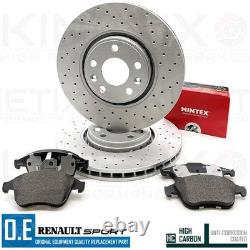For Clio Sport 1.6 Rs Trophy Front Performance Drilled Brake Discs Mintex Pads