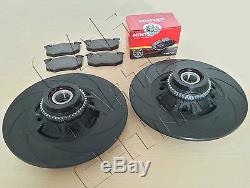 For Clio Sport 172 182 Front Rear Black Grooved Performance Brake Discs Pads