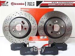 For Ren Clio 197 200 Megane 2.0 225 Sport Front Brembo Drilled Brake Discs Pads