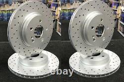 For Renault Clio 197 200 Sport Front & Rear Drilled Brake Discs & Pads