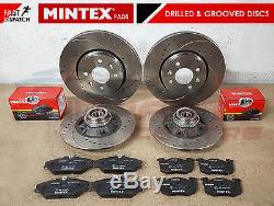 For Renault Clio Sport 172 182 Front Rear Drilled & Grooved Brake Discs Pads