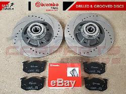 For Renault Clio Sport 172 182 Rear Drilled Grooved Brake Discs Abs Brembo Pads