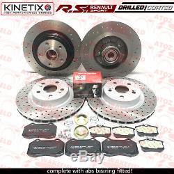 For Renault Clio Sport 197 200 F1 Front Rear Drilled Brake Discs Brembo Pads Kit