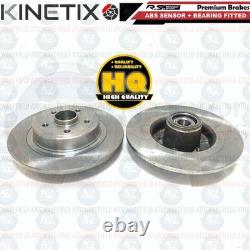 For Renault Clio Sport 197 Rear Brake Discs Pair Abs Sensor Bearing Fitted Hc