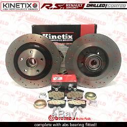 For Renault Clio Sport Rs 2.0 16v 197 200 Rear Drilled Brake Discs Brembo Pads