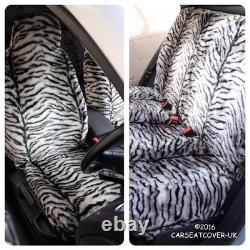 For Renault Clio Sport Tourer GREY TIGER Faux Fur Car Seat Covers -Full Set