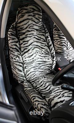 For Renault Clio Sport Tourer GREY TIGER Faux Fur Car Seat Covers -Full Set