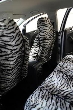 For Renault Clio Sport Tourer GREY TIGER Faux Fur Car Seat Covers -Full Set