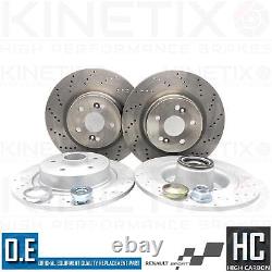 For Renault Megane 2.0 Sport Cup 225 Drilled Front Rear Brake Discs Abs Bearing