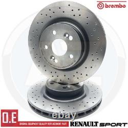 For Renaultsport Clio Sport MK3 197 200 Front Kinetix Drilled Brake Discs TX095