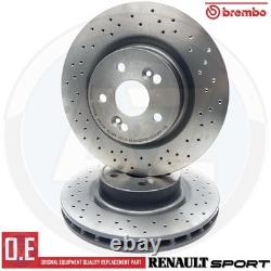 For Renaultsport Clio Sport MK3 197 200 Front Kinetix Drilled Brake Discs TX095