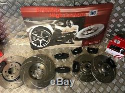 Front & Rear Brembo Drilled & Grooved Discs & Pads Renault Clio Sport 172 182