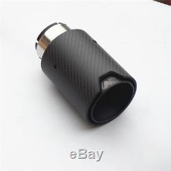 Full Matte Black Car 100% Carbon Fiber Exhaust End Tips for BMW 2.5 in 3.5 out