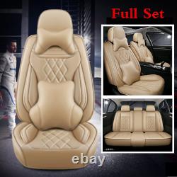 Full Set Leather5-Seats Car Seat Cover Cushions Pillows For Interior Accessories