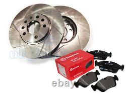 GROOVED REAR BRAKE DISCS + BREMBO PADS FOR RENAULT CLIO II 2.0 16V Sport 2004-On